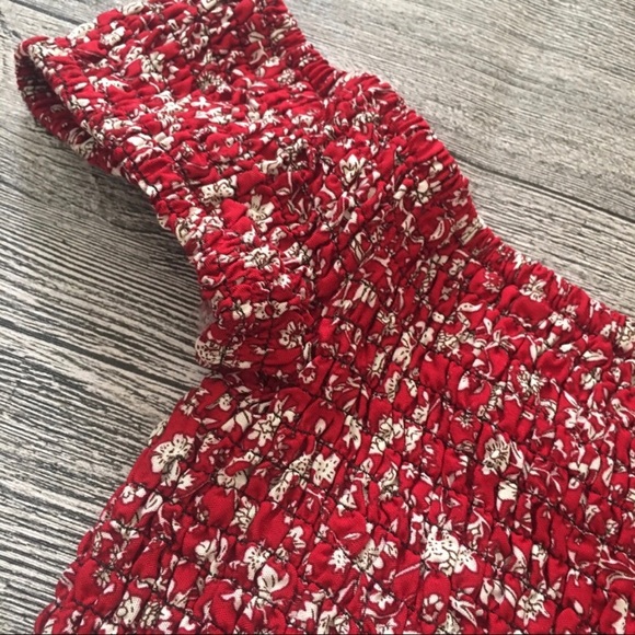 Happy Girl Red Floral Off Shoulder Mini Dress - Picture 8 of 8